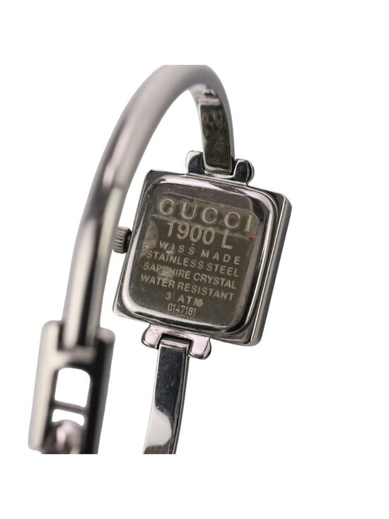 Gucci Square Quartz Watch Black Dial Silver